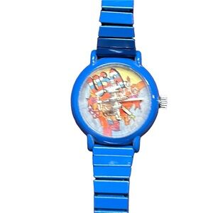 Vintage Quintel Bubble Watch with Plane Flying Over USA